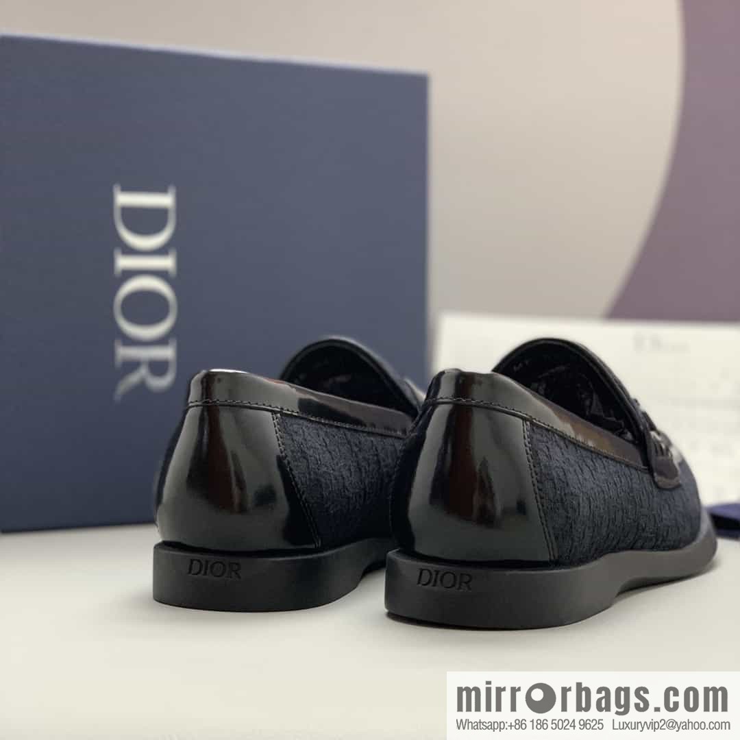 Dior men's loafers crafted in black smooth cow leather (fabric)