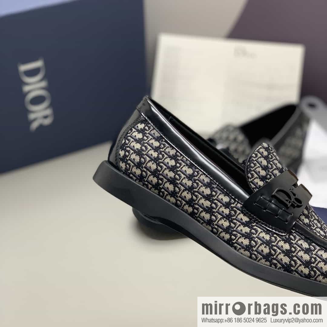 Dior men's loafers crafted in black smooth cow leather (fabric)