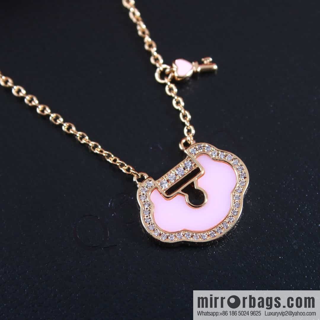 Qeelin Qixi Festival Large Safety Lock Ruyi Lock Necklace