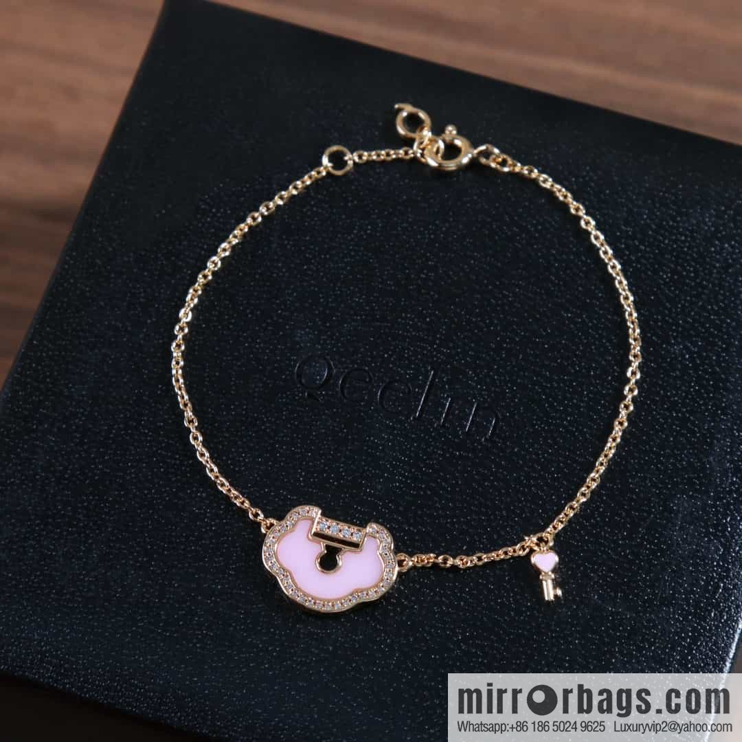 Qeelin Qixi Festival Large Safety Lock Ruyi Lock, Bracelet