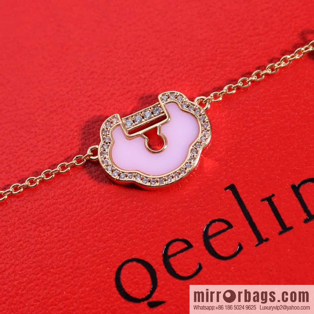 Qeelin Qixi Festival Large Safety Lock Ruyi Lock, Bracelet