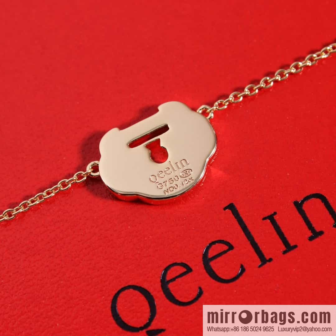 Qeelin Qixi Festival Large Safety Lock Ruyi Lock, Bracelet