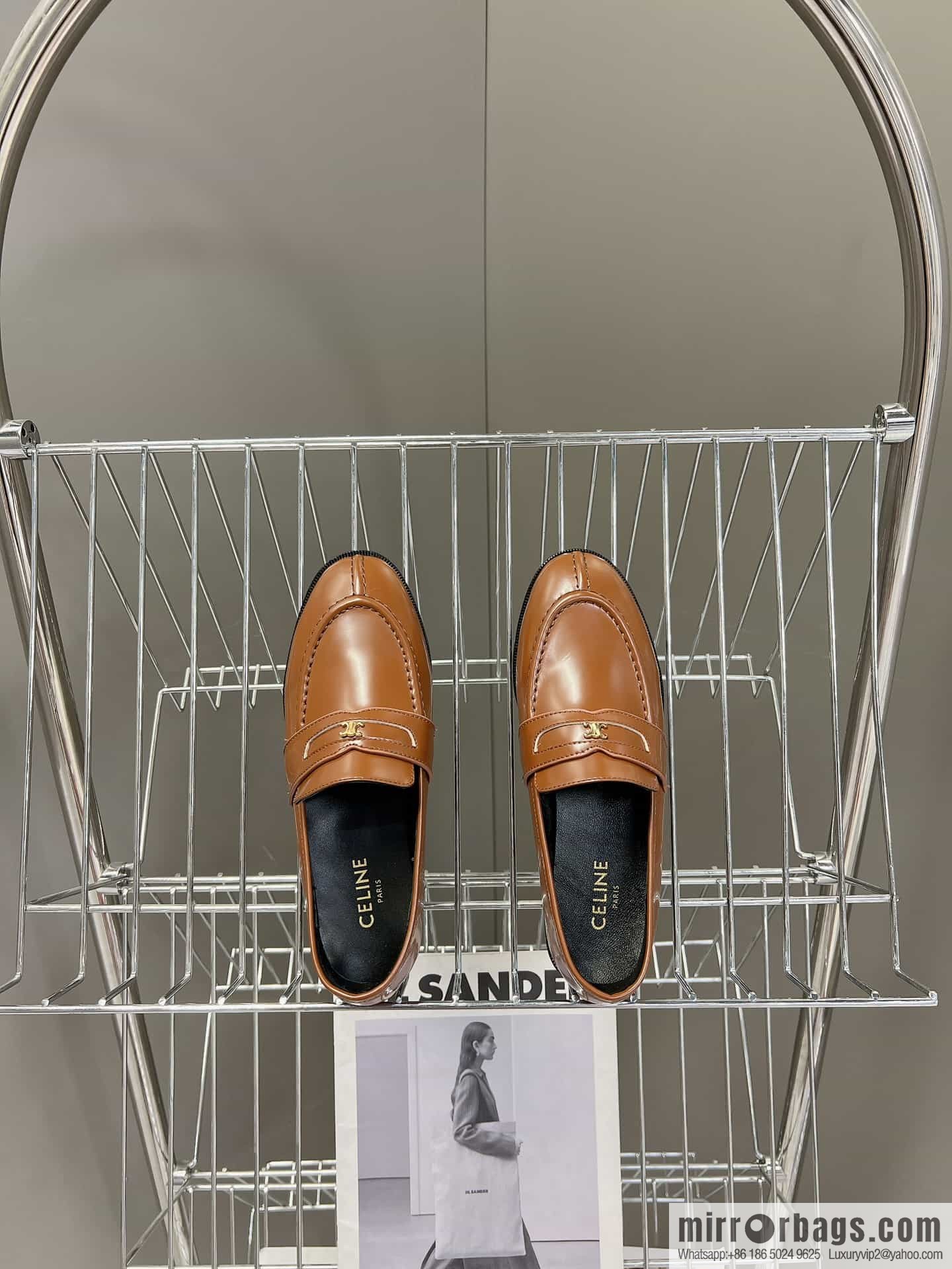 CELINEl Celine loafers Caesar door buckle series casual small leather shoes