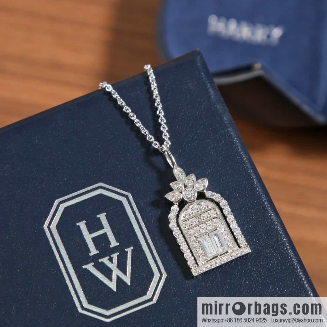 HARRY WINSTON HW Charms Gates Diamond Pendant, Door to Happiness Necklace