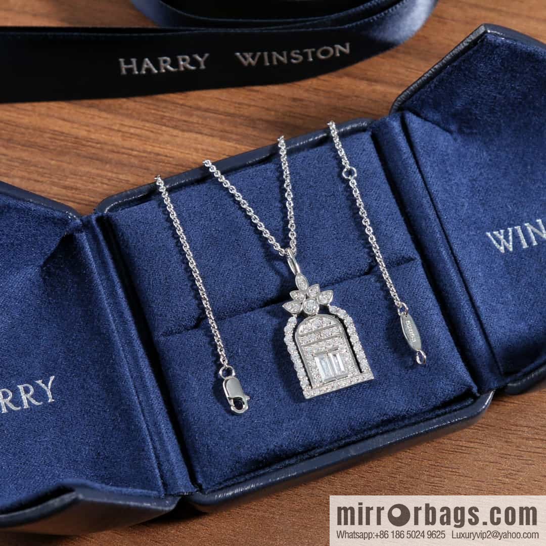 HARRY WINSTON HW Charms Gates Diamond Pendant, Door to Happiness Necklace