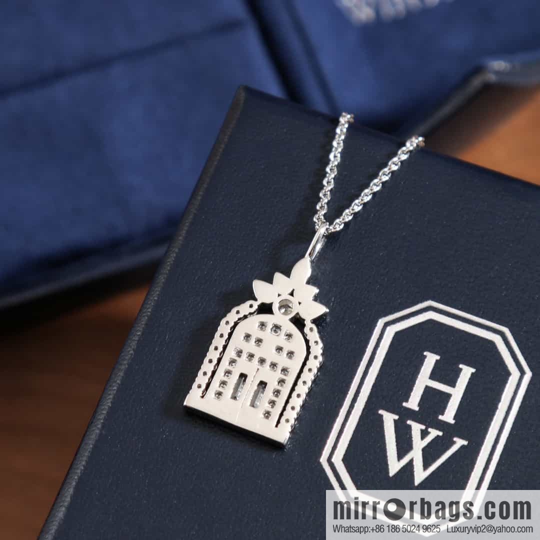HARRY WINSTON HW Charms Gates Diamond Pendant, Door to Happiness Necklace