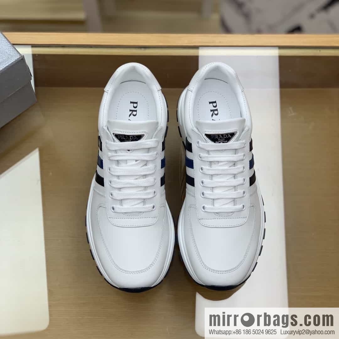 PRADA Prada uses soft leather (fabric), tongue embossed logo letters