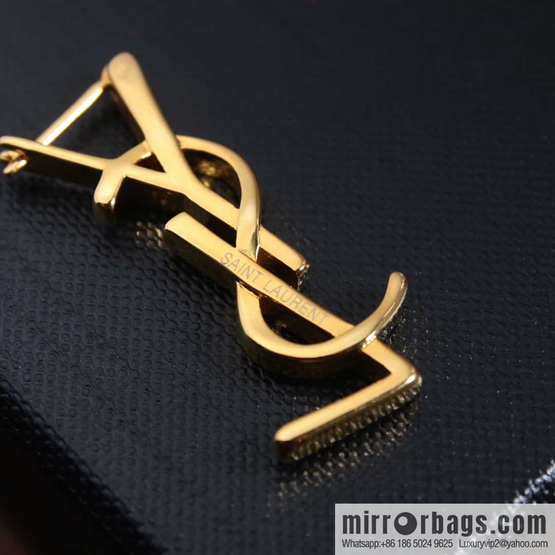 Saint Laurent Asymmetrical YSL stud earrings