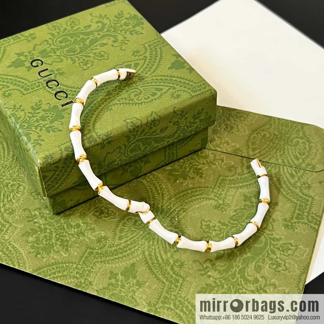 New Gucci Gucci white dripping oil bamboo bracelet bracelet