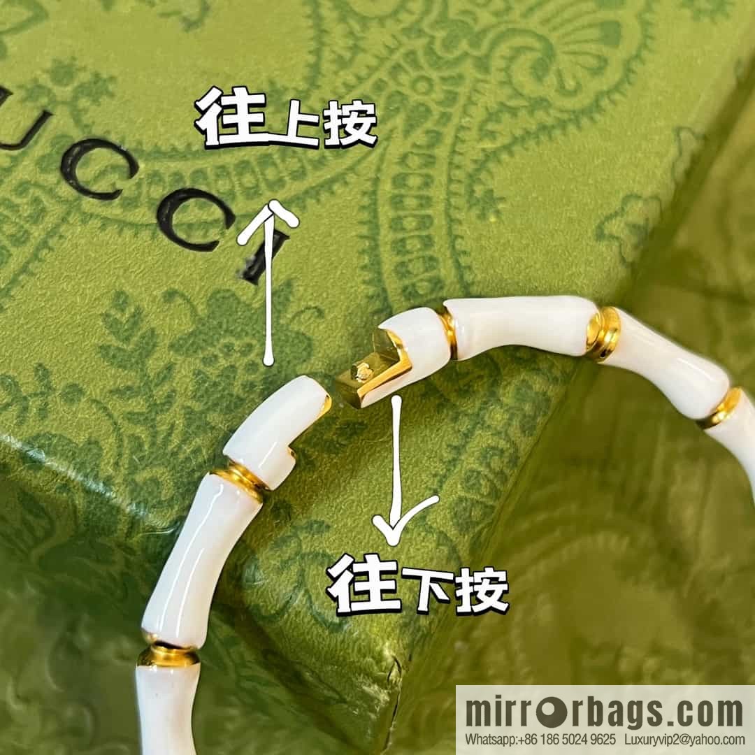 New Gucci Gucci white dripping oil bamboo bracelet bracelet