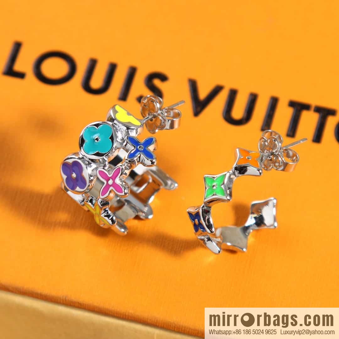 Louis Vuitton Asymmetrical Rainbow MNG Pary Earrings