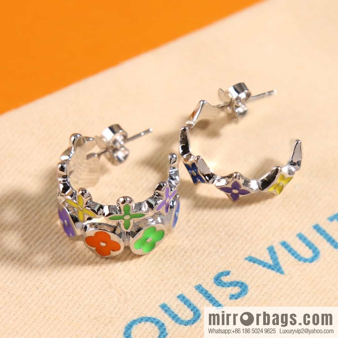 Louis Vuitton Asymmetrical Rainbow MNG Pary Earrings