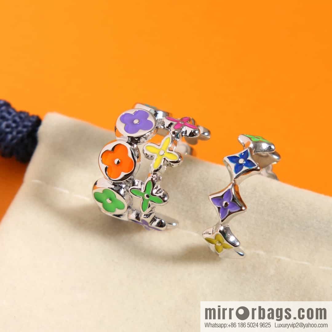Louis Vuitton Asymmetrical Rainbow MNG Pary Earrings