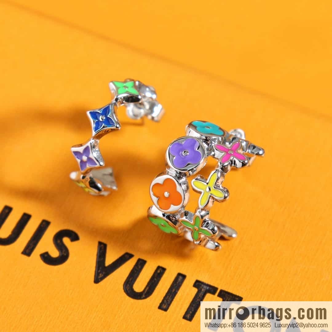 Louis Vuitton Asymmetrical Rainbow MNG Pary Earrings