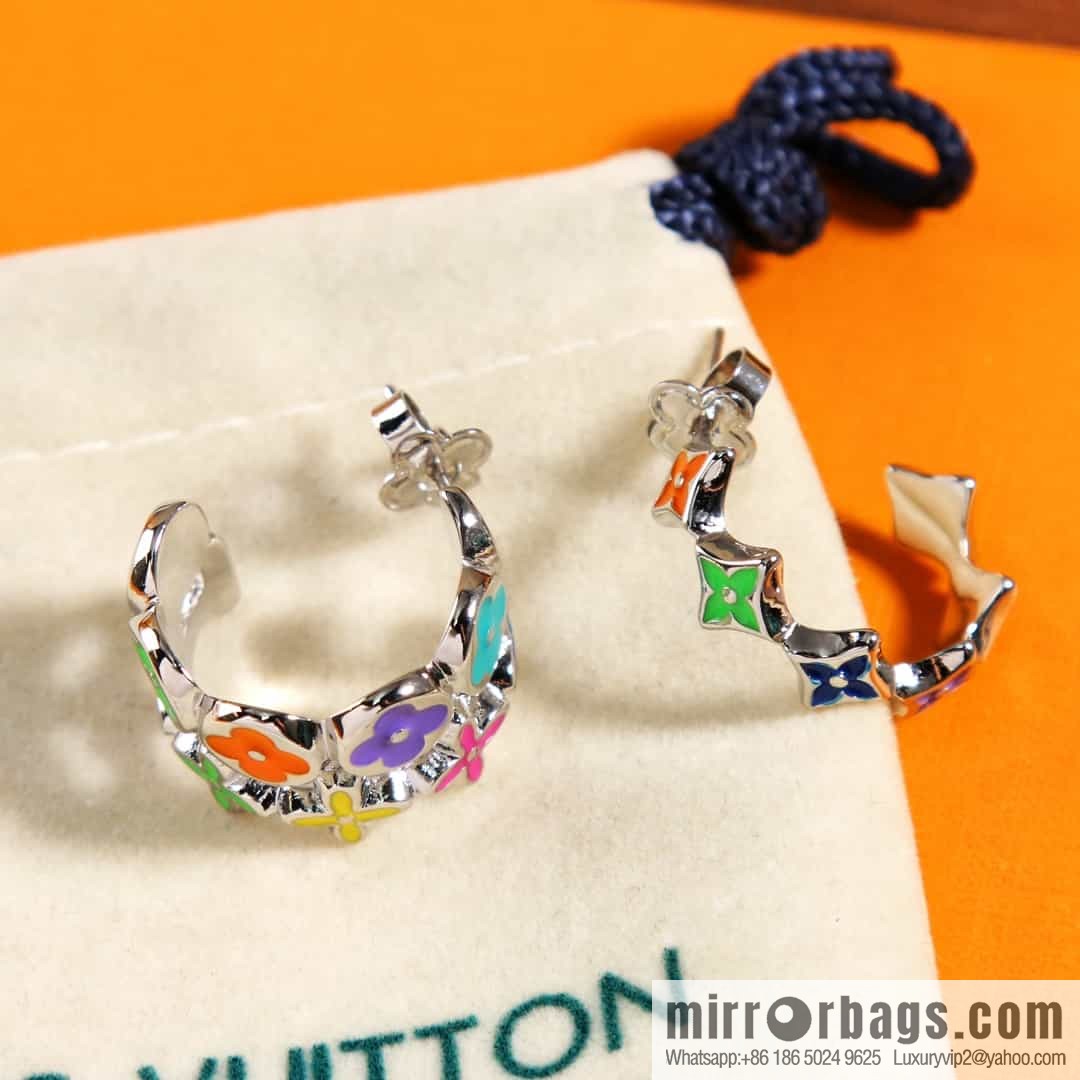 Louis Vuitton Asymmetrical Rainbow MNG Pary Earrings