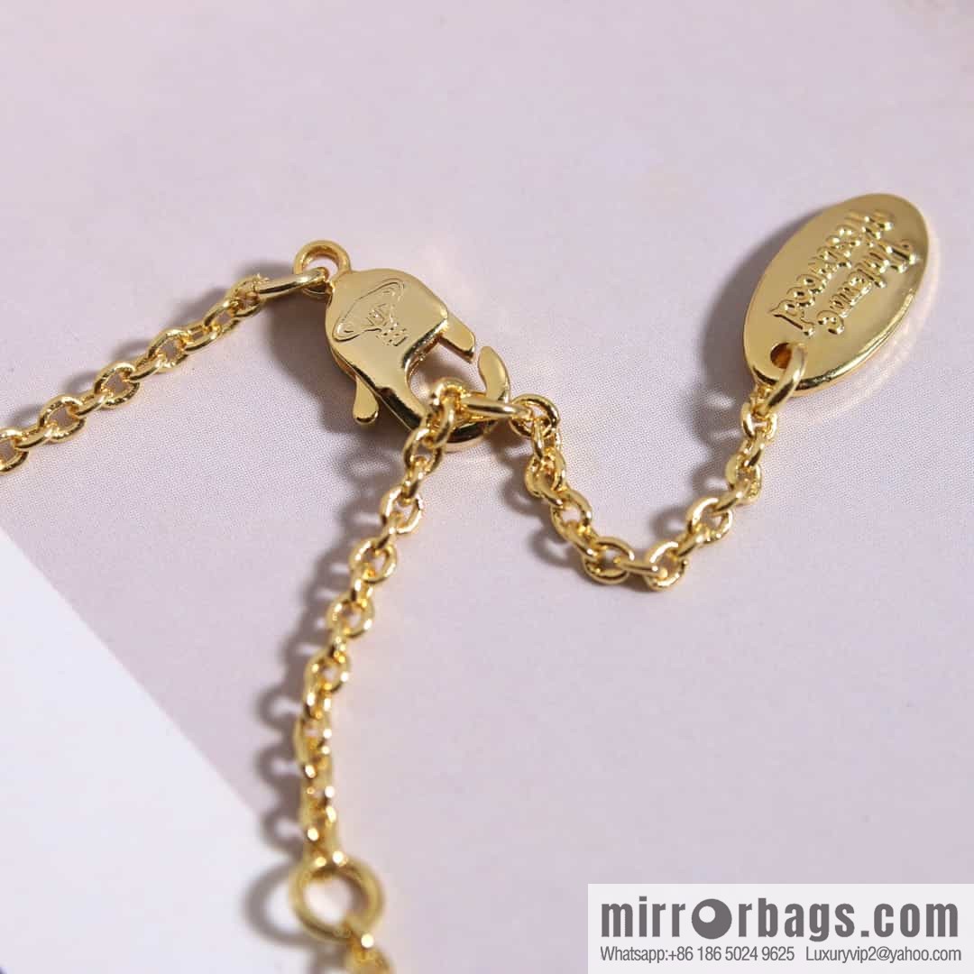 New ☑️ Vivienne Westwood Queen Mother Saturn Water Drop Diamond Necklace