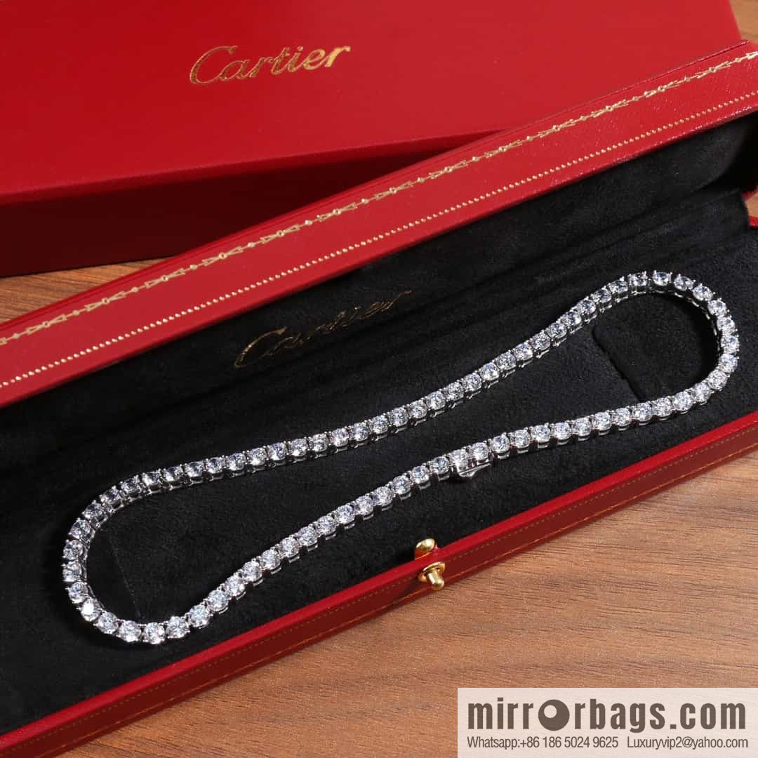 Cartier four-claw full diamond necklace