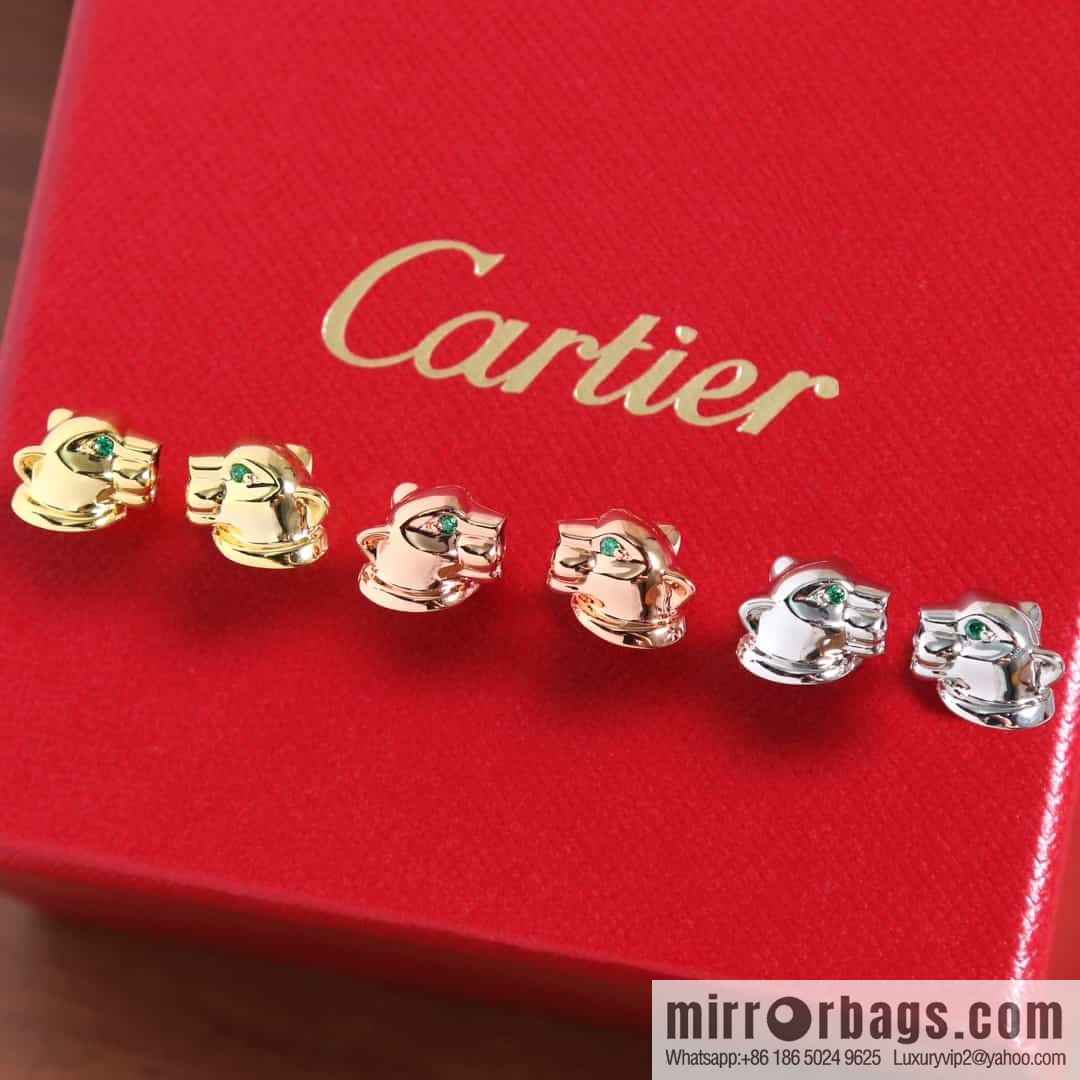 CARTIER Cartier Jungle series glossy leopard stud earrings
