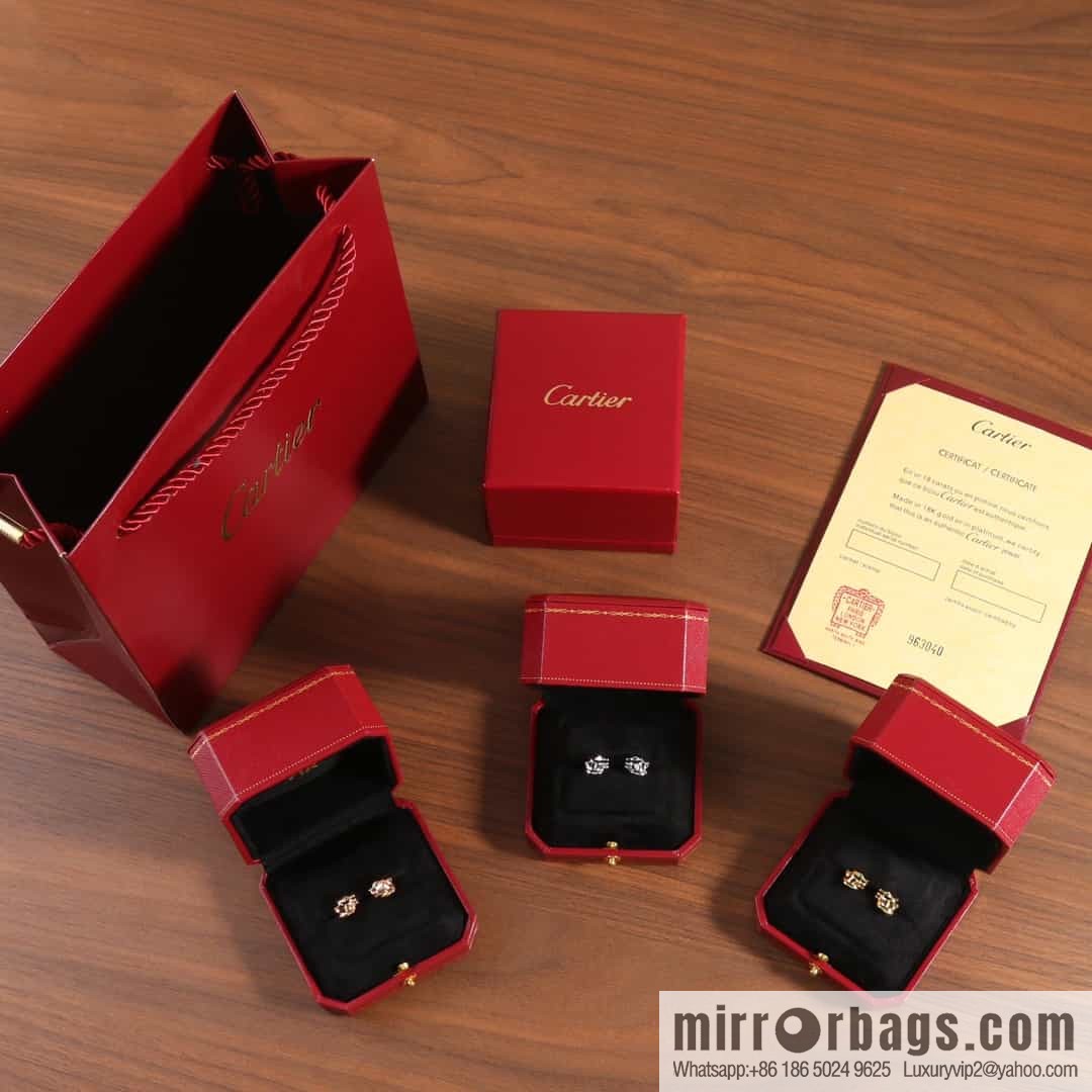 CARTIER Cartier Jungle series glossy leopard stud earrings