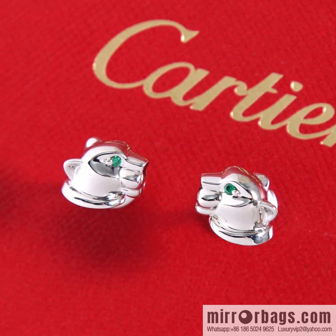 CARTIER Cartier Jungle series glossy leopard stud earrings