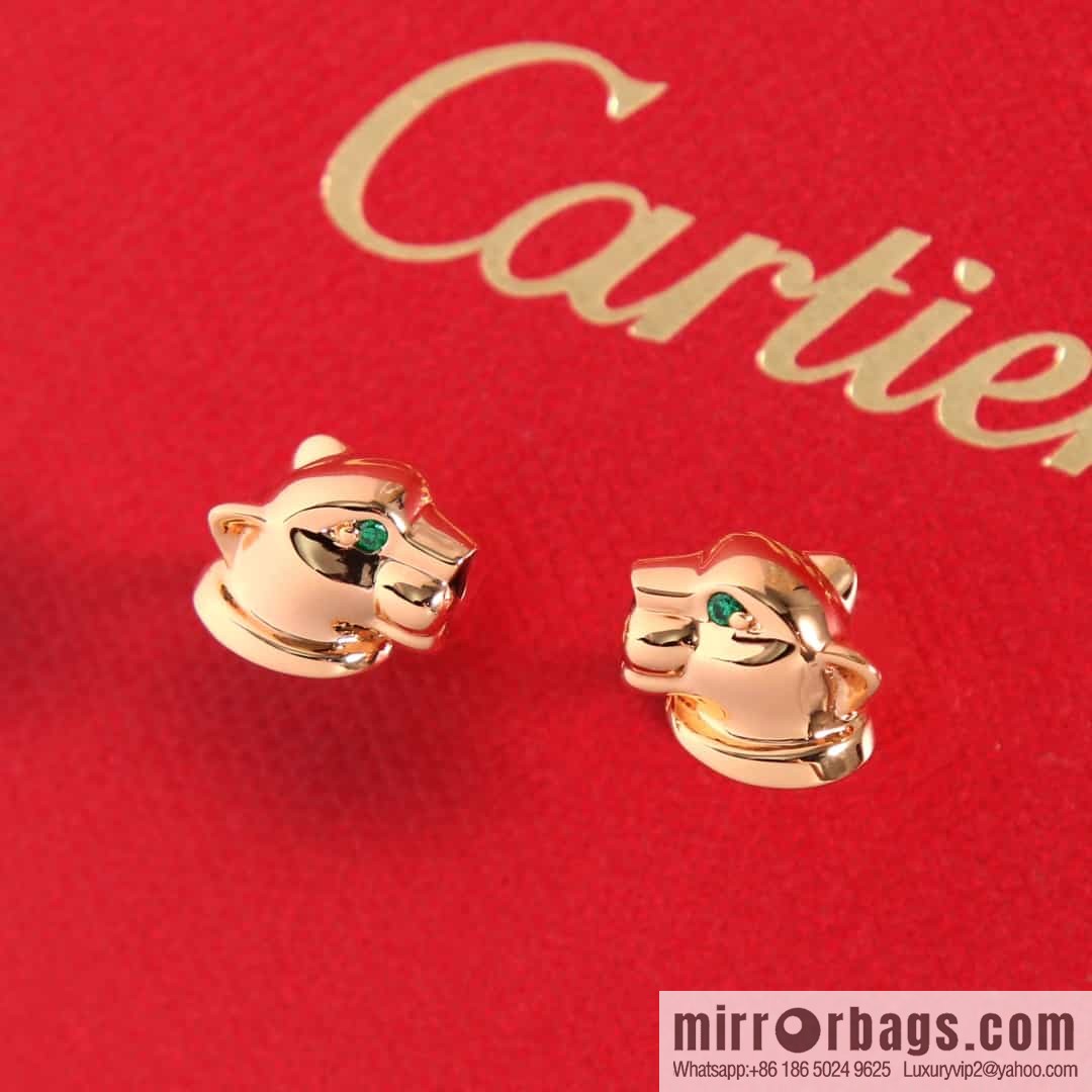 CARTIER Cartier Jungle series glossy leopard stud earrings