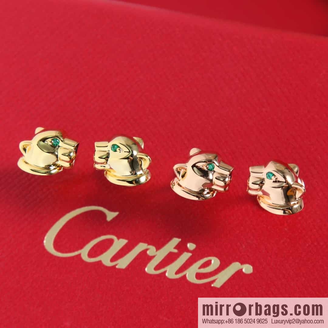 CARTIER Cartier Jungle series glossy leopard stud earrings