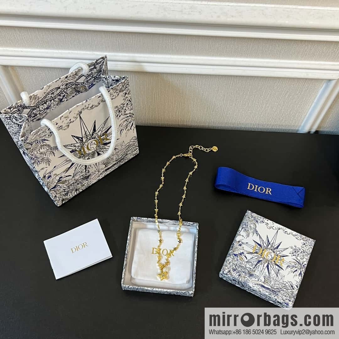 New ☑️ Dior pentagram ⭐ star pearl necklace