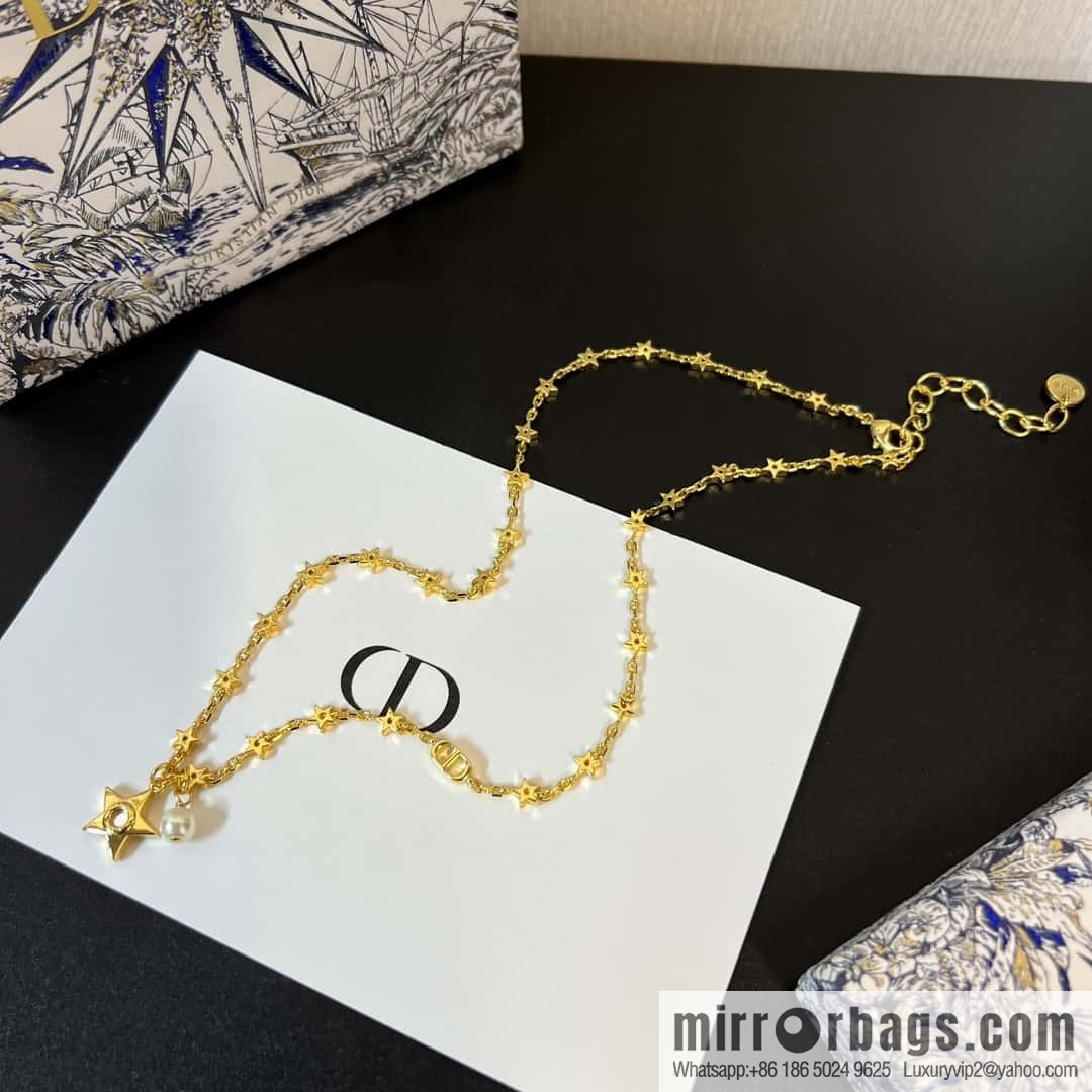 New ☑️ Dior pentagram ⭐ star pearl necklace