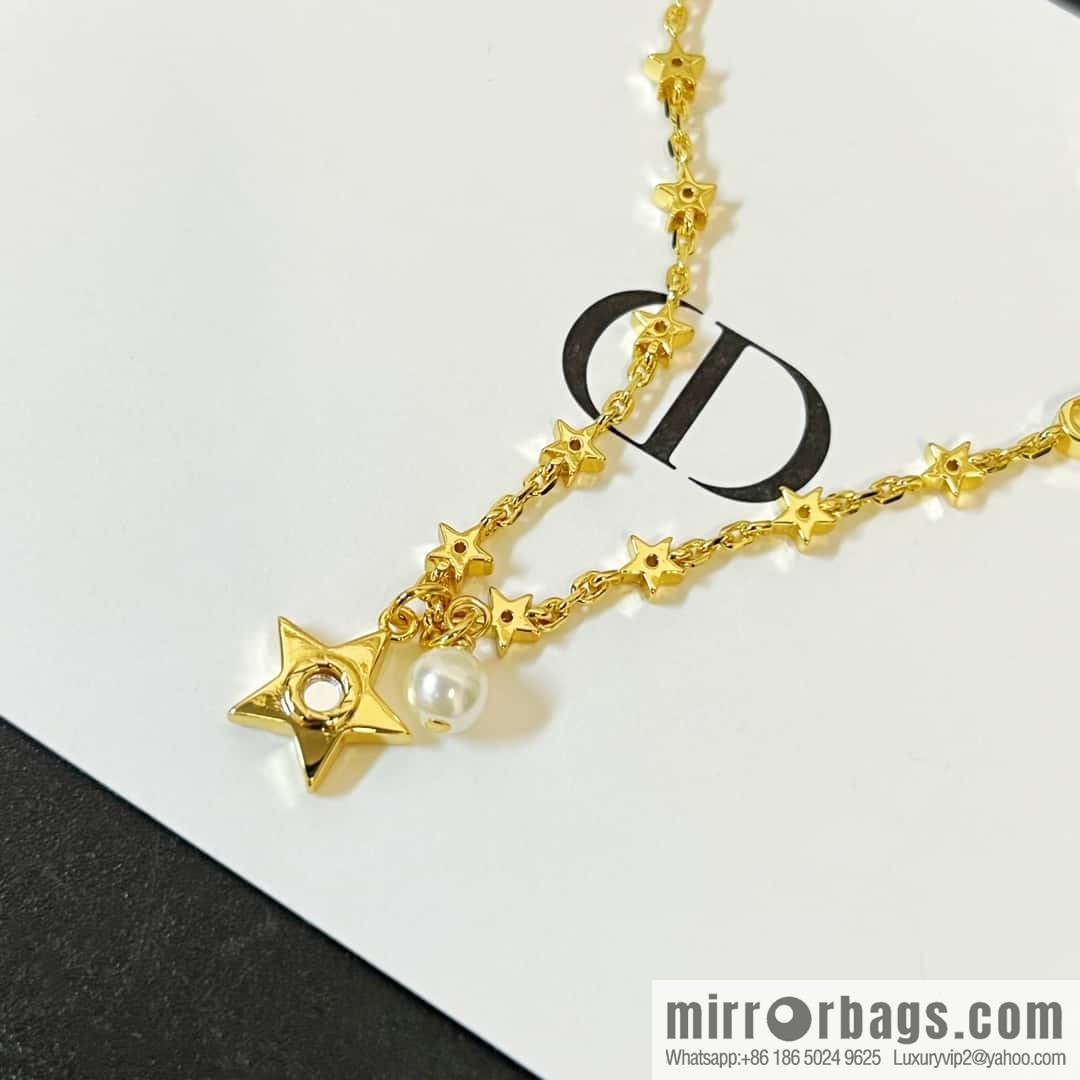 New ☑️ Dior pentagram ⭐ star pearl necklace