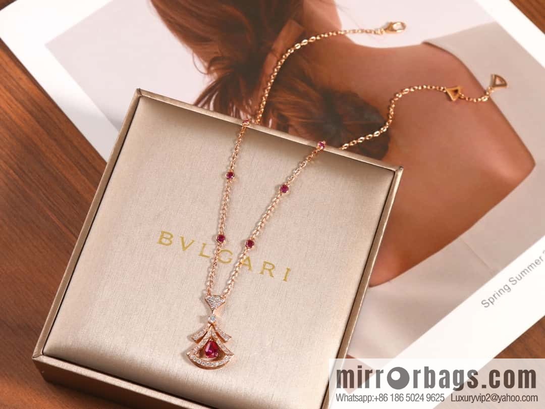 BVLGARI DIVAS'DREAM Ruby fan necklace, stud earrings and earrings
