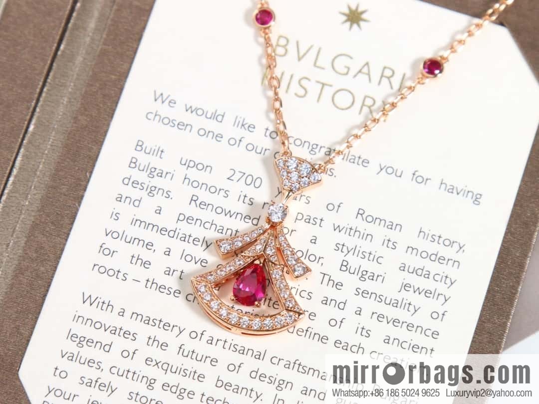 BVLGARI DIVAS'DREAM Ruby fan necklace, stud earrings and earrings