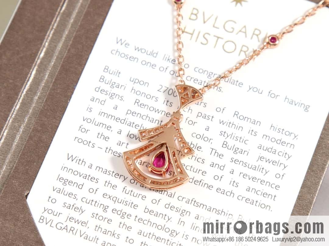 BVLGARI DIVAS'DREAM Ruby fan necklace, stud earrings and earrings