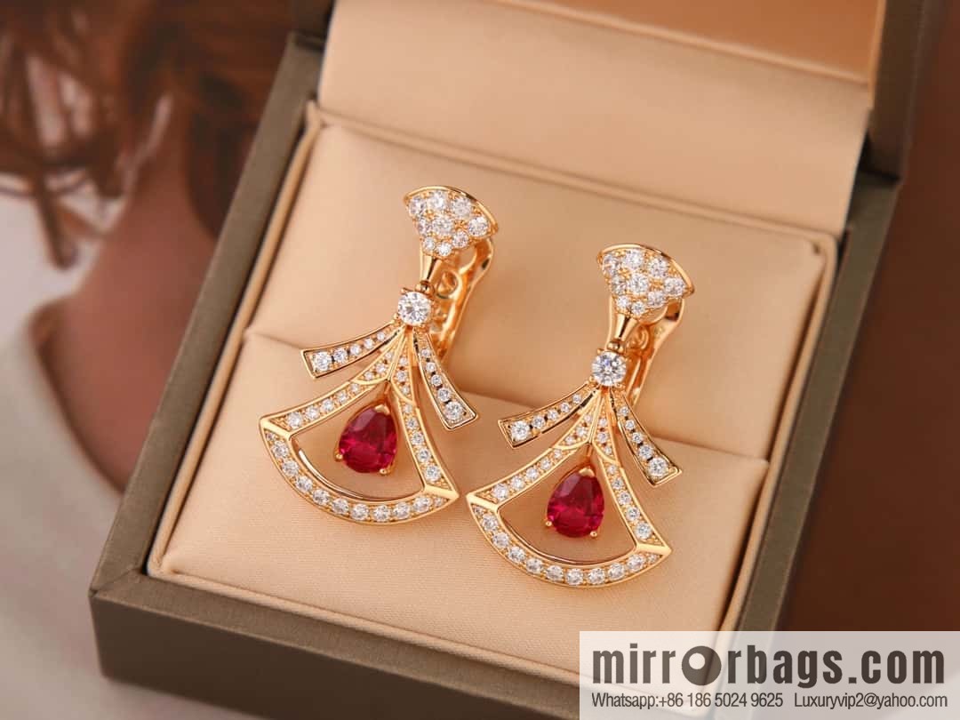 BVLGARI DIVAS'DREAM Ruby fan necklace, stud earrings and earrings