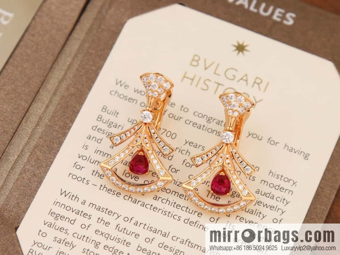 BVLGARI DIVAS'DREAM Ruby fan necklace, stud earrings and earrings