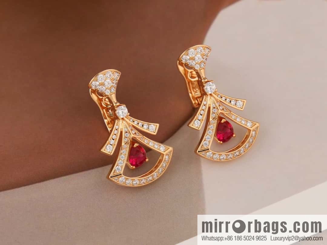 BVLGARI DIVAS'DREAM Ruby fan necklace, stud earrings and earrings