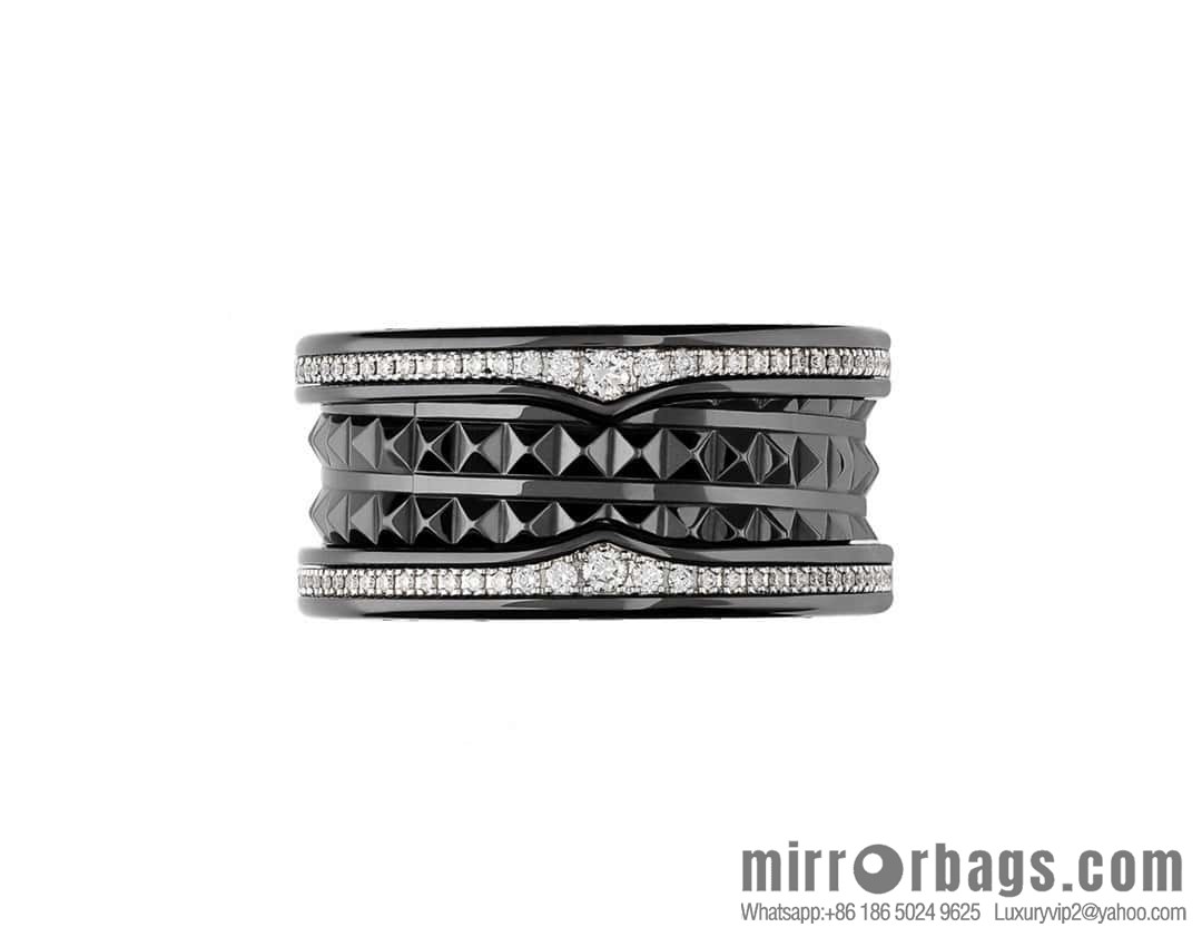 BVLGARI's new double-row diamond black willow ring