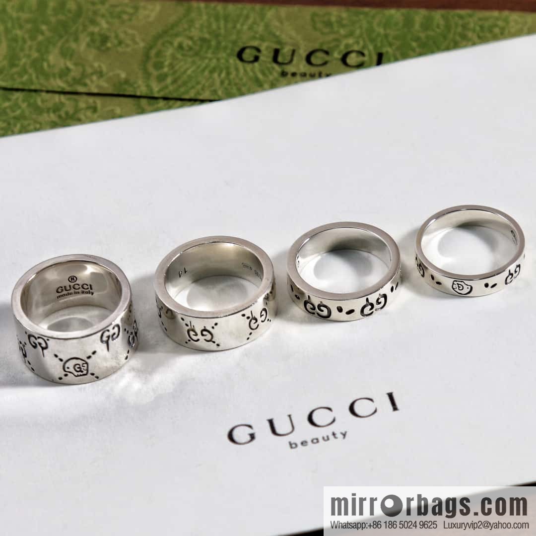 New Gucci Double G Skull Ring