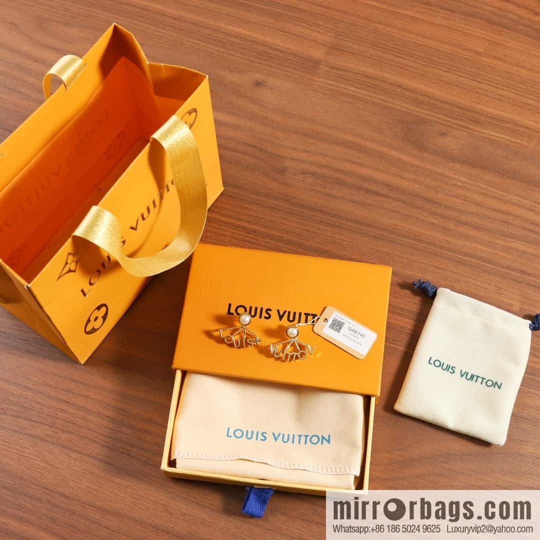 Louis Vuitton lv spelling fan letter stud earrings