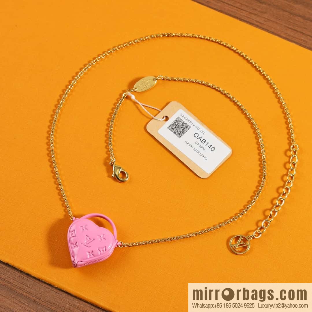 Louis Vuitton IV Pink Heart Love ❤️ Necklace
