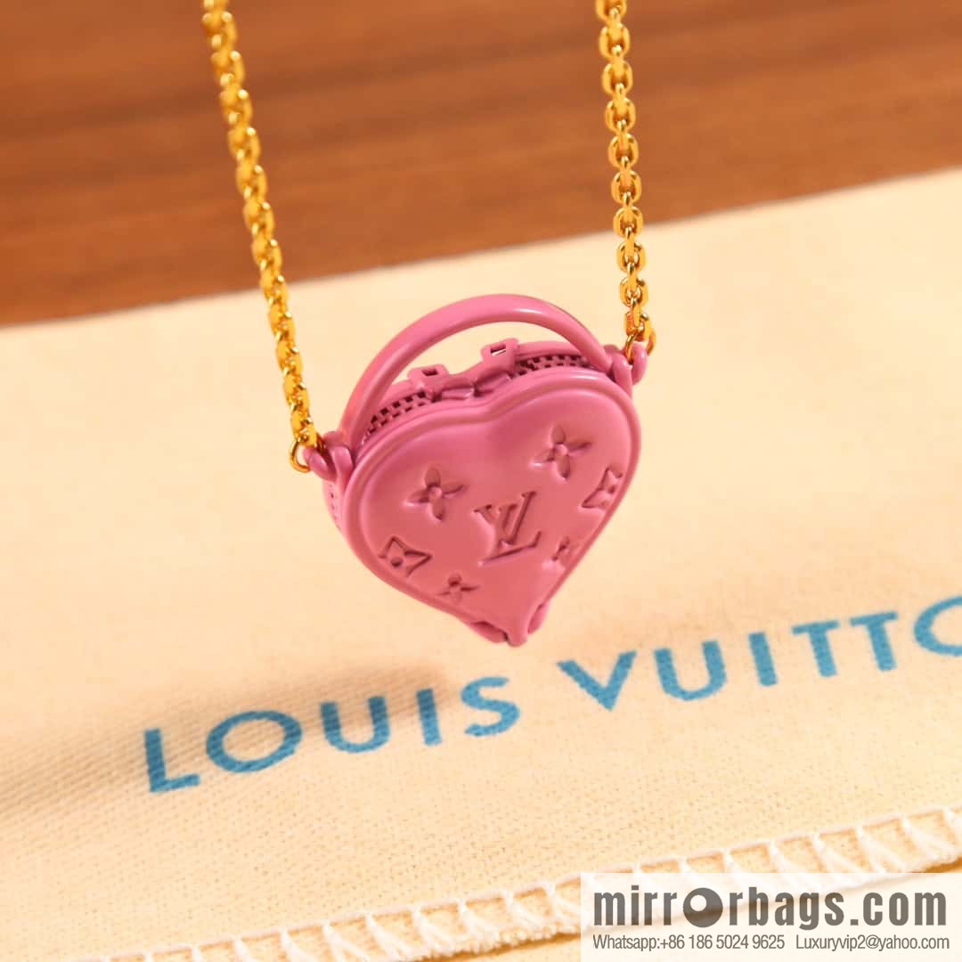 Louis Vuitton IV Pink Heart Love ❤️ Necklace