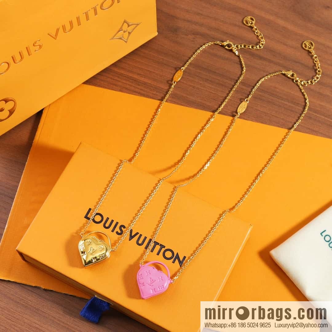 Louis Vuitton IV Pink Heart Love ❤️ Necklace