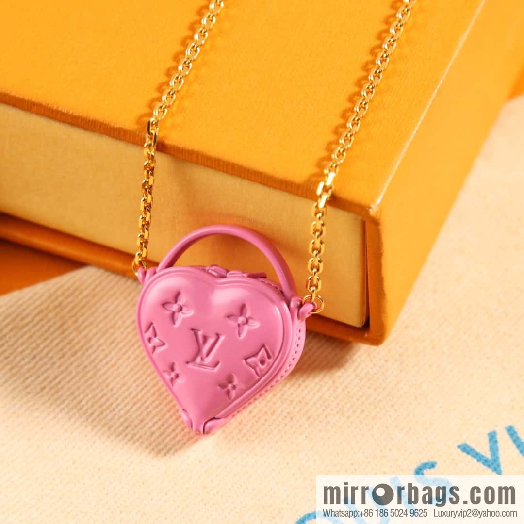 Louis Vuitton IV Pink Heart Love ❤️ Necklace