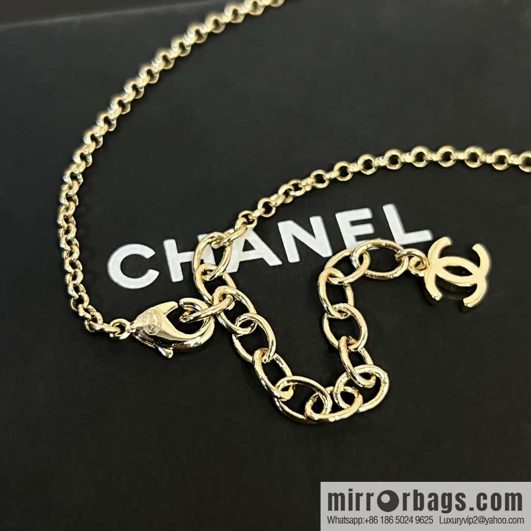 New ☑️ Chanel double c-bar acrylic letter necklace sweater chain