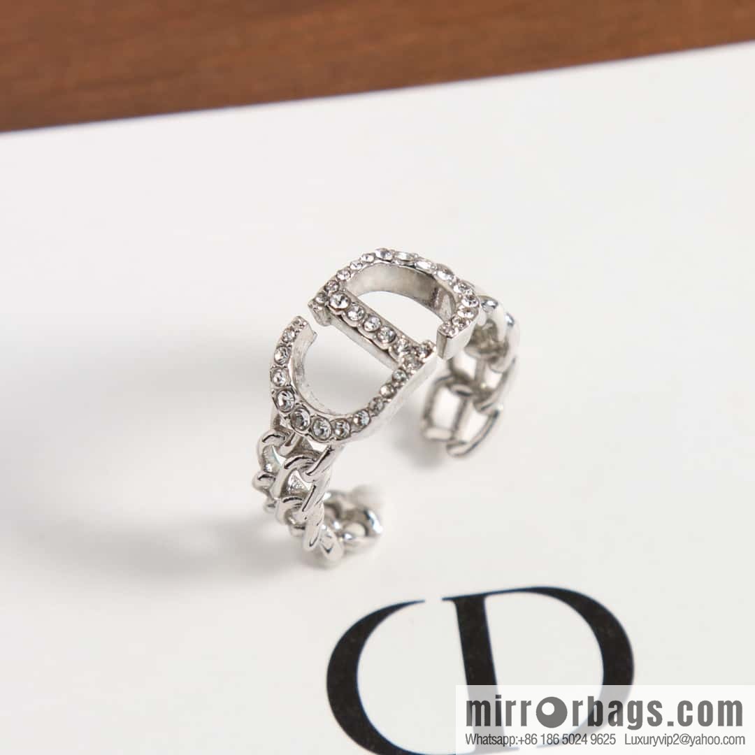 New ☑️ DIOR silver CD full diamond opening bracelet, ring