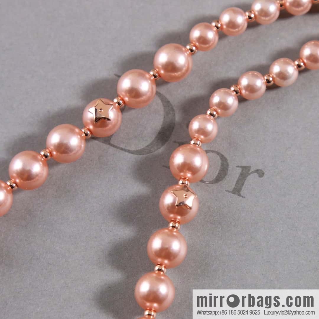 New ☑️ DIOR CD rose gold pearl necklace, bracelet
