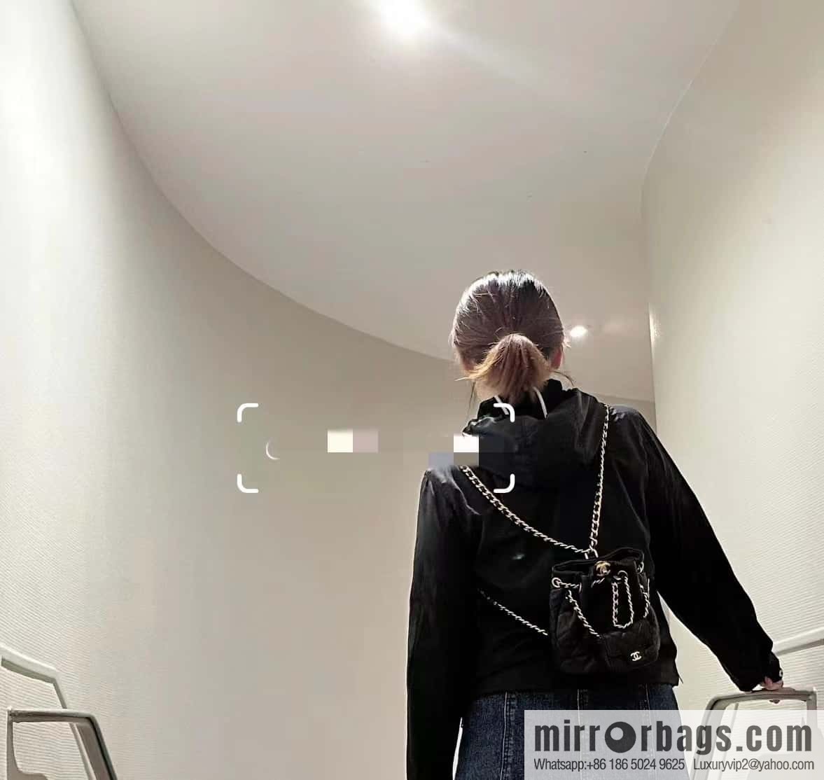 CHANEL small shoulder backpack AS3947 black