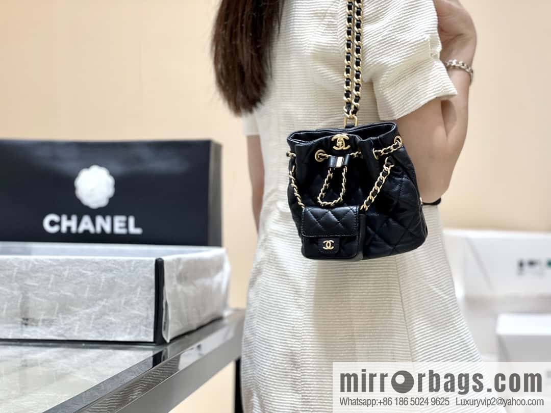 CHANEL small shoulder backpack AS3947 black