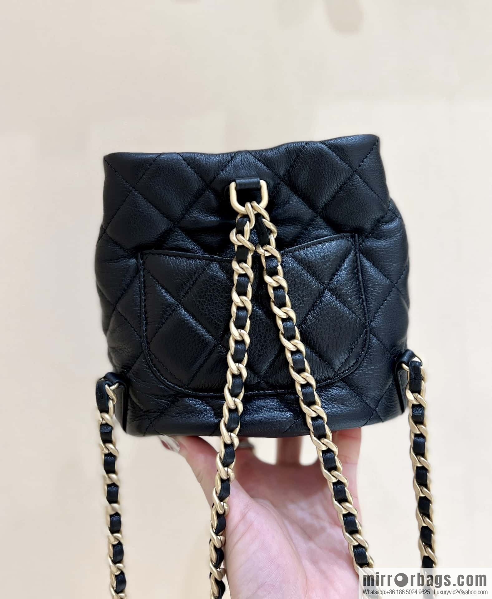 CHANEL small shoulder backpack AS3947 black