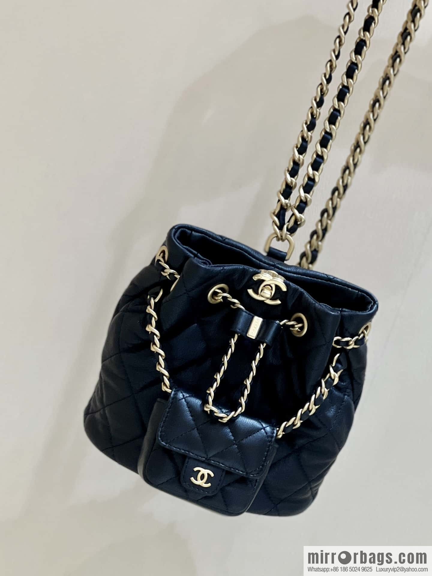 CHANEL small shoulder backpack AS3947 black