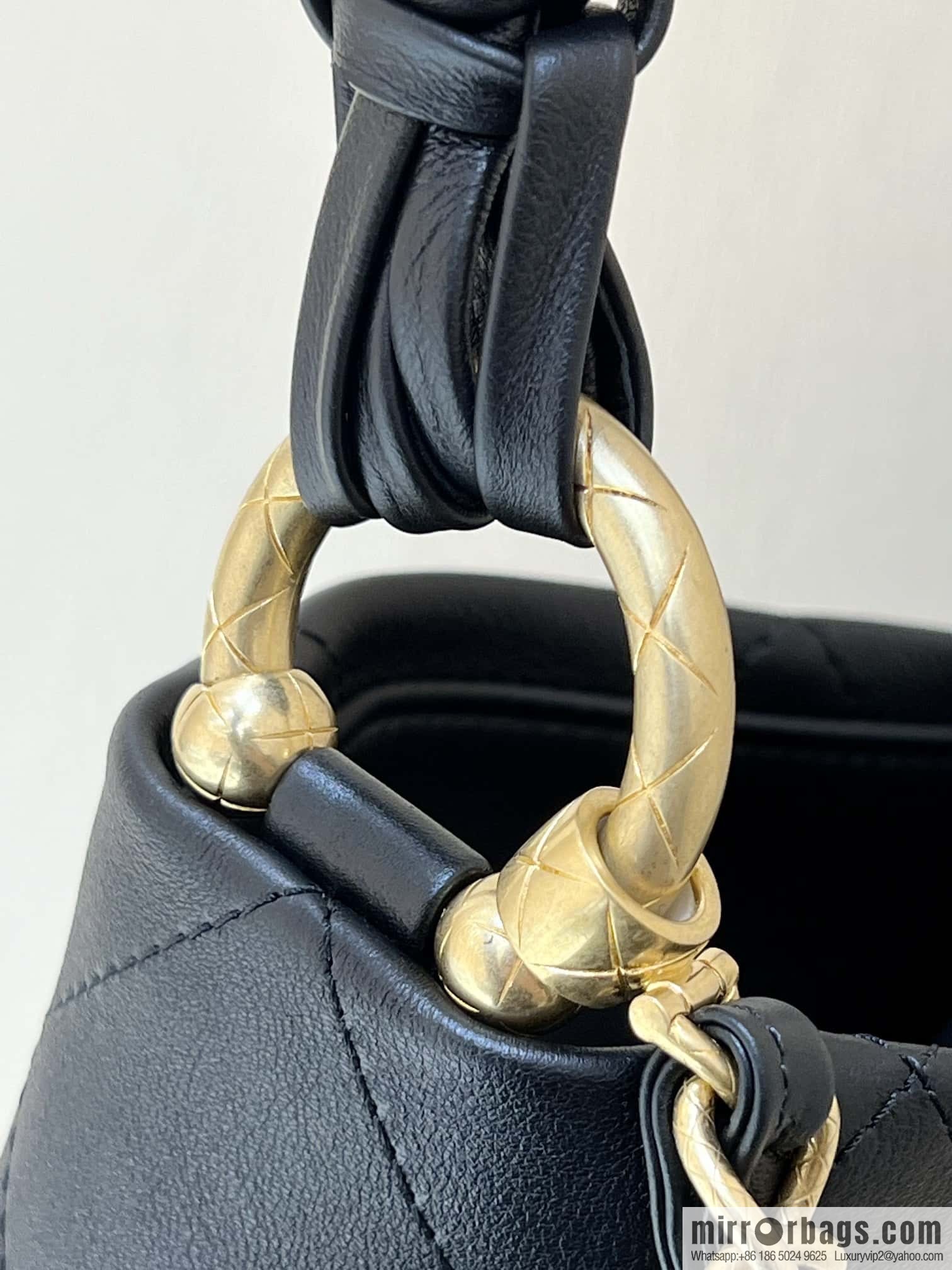 CHANEL 23A Premium Handicraft Collection, Woven Hippie Bag AS4210 black